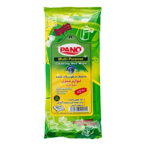 دستمال مرطوب پاک کننده و ضد عفونی کننده لوازم منزل پانو مدل معطر بسته 36 عددی