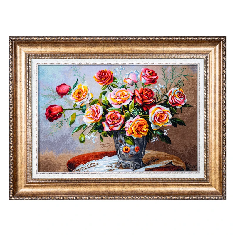 تابلو فرش دستباف طرح گل رز کد 741272