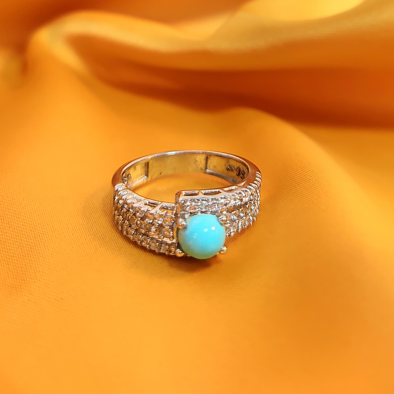 انگشتر نقره زنانه مدل فیروزه نیشابور کد M1148 انگشتر نقره زنانه مدل فیروزه نیشابور کد M1148