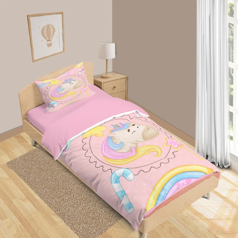 سرویس روتختی 1 نفر 5 تکه نوپه هوم مدل اسب تکشاخ T6314