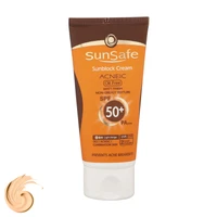 کرم ضدآفتاب و آنتیآکنه رنگی سانسیف مدل SPF50، مناسب پوستهای چرب، حجم 50 میلیلیتر