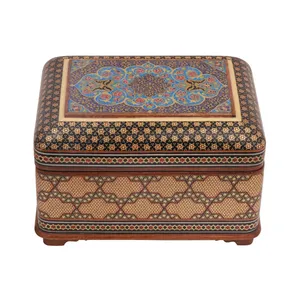 جعبه جواهرات خاتم کاری مدل خمره ای کد 16