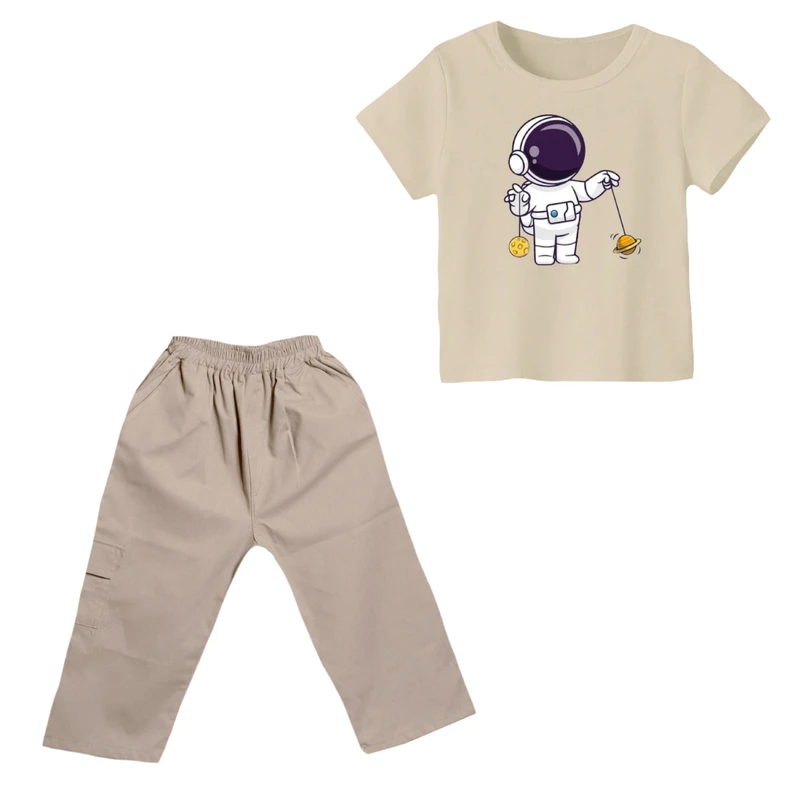 ست تی شرت و شلوارک پسرانه مدل فضانورد کد ۲