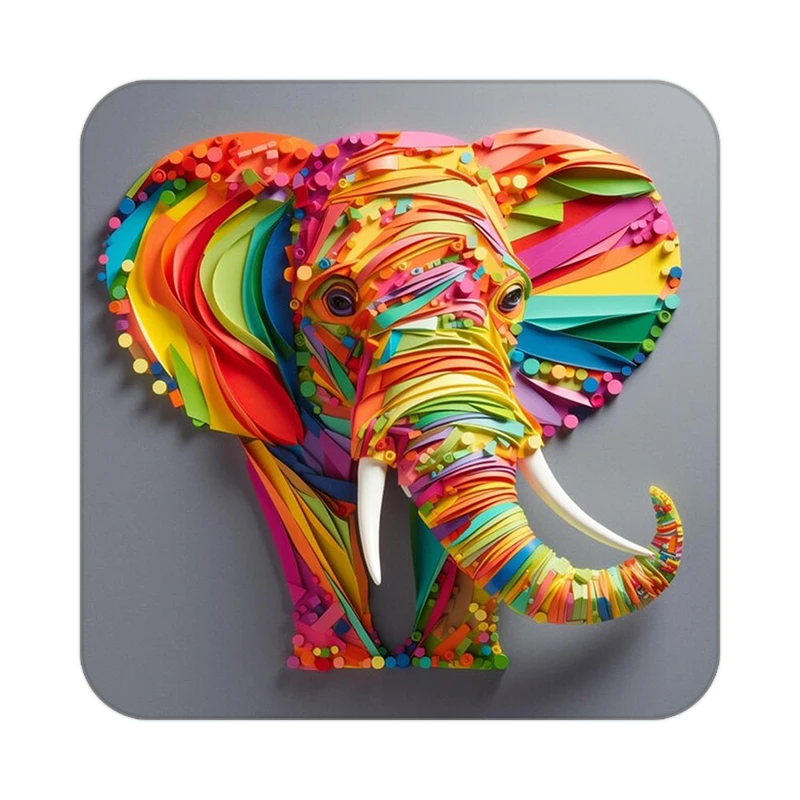 زیر لیوانی کاکتی طرح حیوانات رنگی مدل mp25630