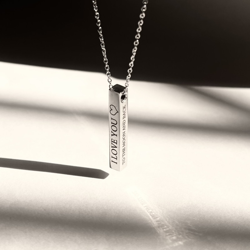 گردنبند مدل مکعب عشق I love you