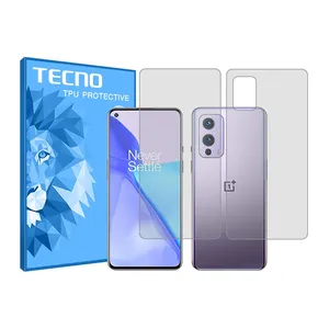 Tecno HyGEL model Transparent screen protector suitable for OnePlus 9 mobile phone along with the back of the phone