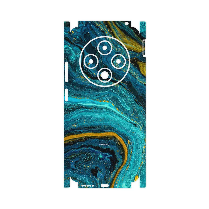 برچسب پوششی ماهوت مدل Turquoise marblewith golden streaks-FullSkin مناسب برای گوشی موبایل شیائومی Redmi 14C