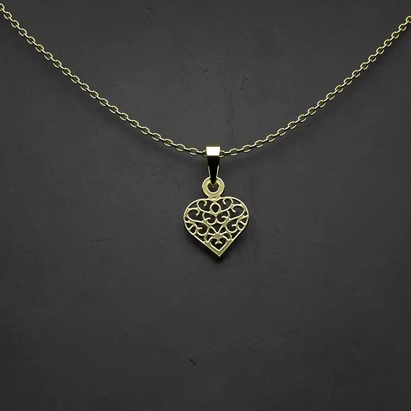 گردنبند طلا 18 عیار زنانه مدوپد مدل  طرح قلب کد AA1174