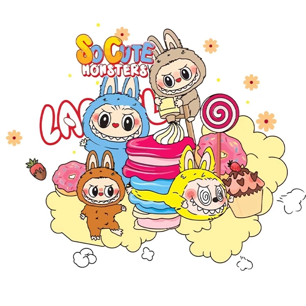 استیکر پارچه و لباس پاد آفرین طرح لبوبو کد 99