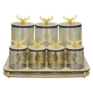 ست پاسماوری 7 پارچه طرح گوزن کد 17950 به همراه استند