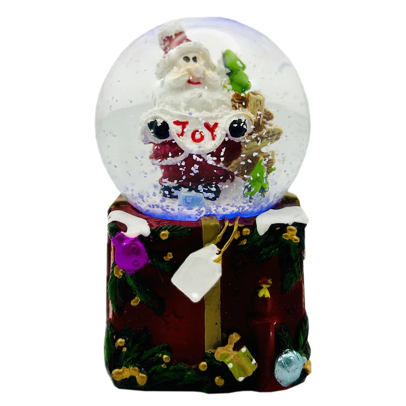گوی مدل چراغدار بابانوئل طرح دهکده برفی کریسمس کد A4128 Joy