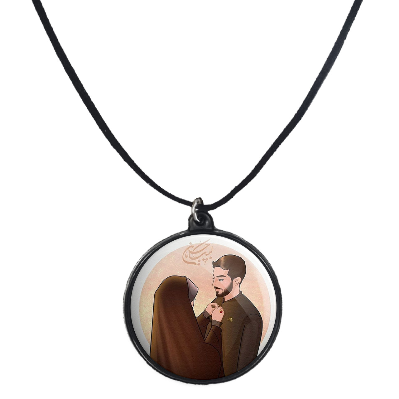 گردنبند پرمانه طرح حجاب کد pmb.24038 مدل دو طرفه