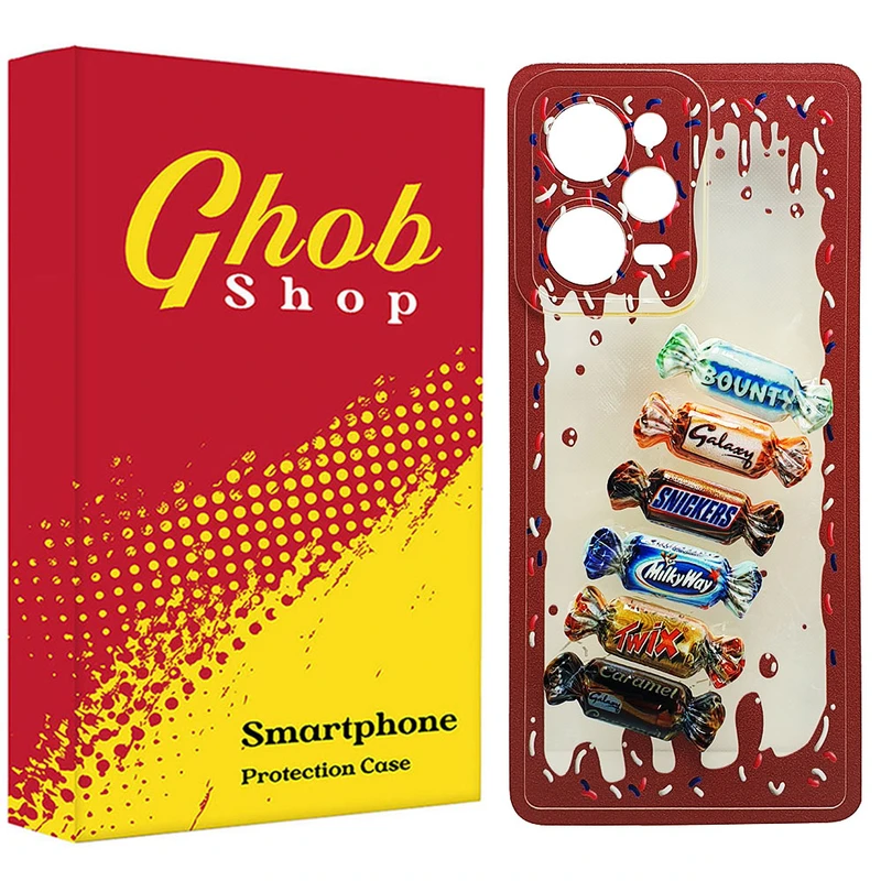 کاور قاب شاپ مدل ژله ای طرح شکلات مناسب برای گوشی موبایل شیائومی Poco X5 Pro 5G / Redmi Note 12 Pro 5G / Note 12 Pro Plus 5G 