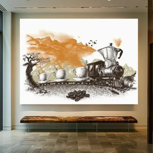 پوستر طرح مخمل نقاشی مدل قطار قهوه کد BK24330