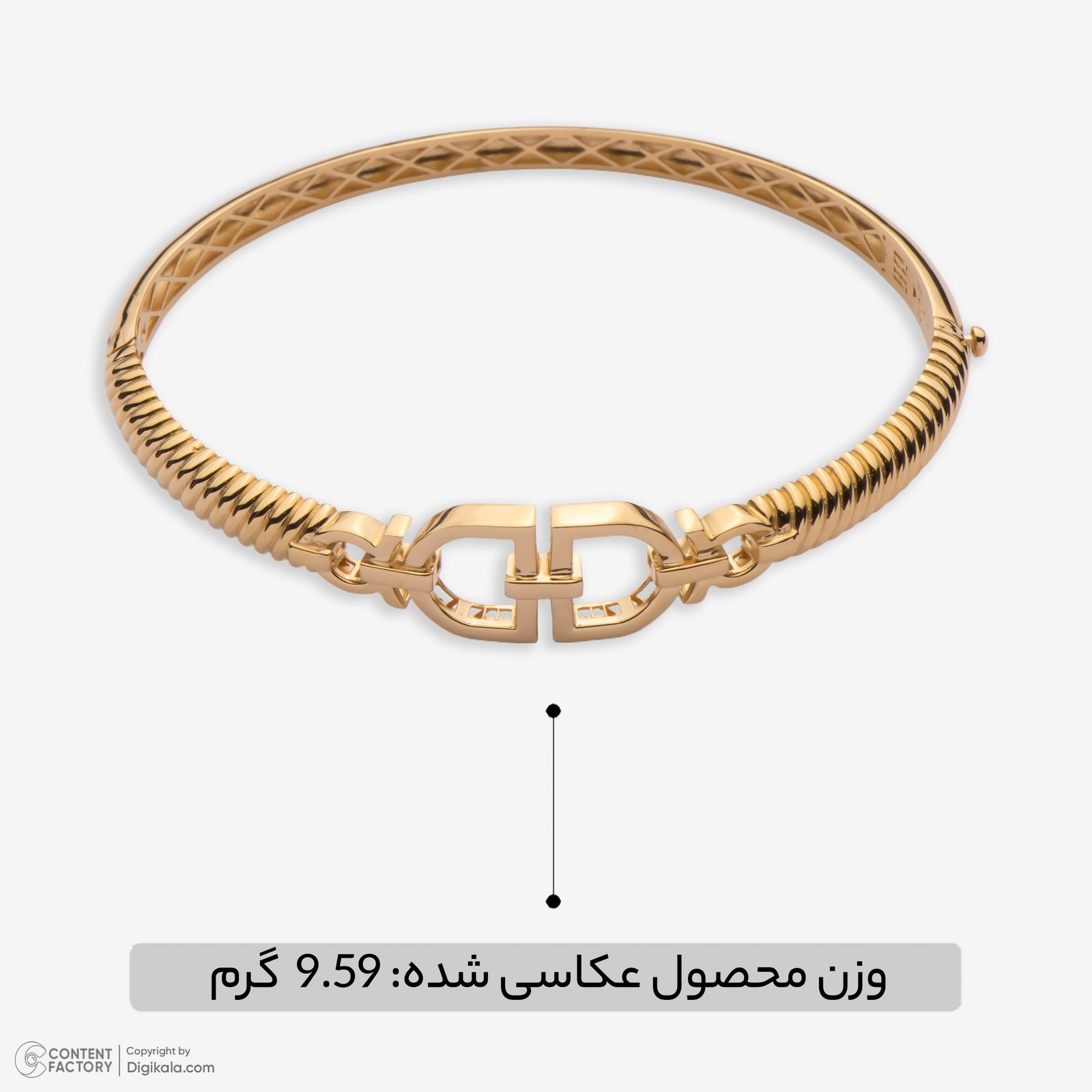 دستبند النگویی طلا 18 عیار زنانه گلدم مدل B447006 -  - 5