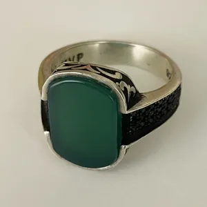 انگشتر نقره مردانه مدل عقیق ترک