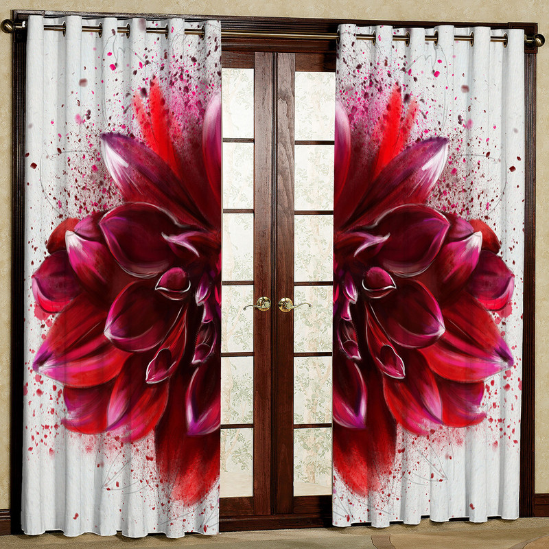 پرده مدل گل دار مخمل پانچی کد 1136L سایز 140x280 سانتی متر