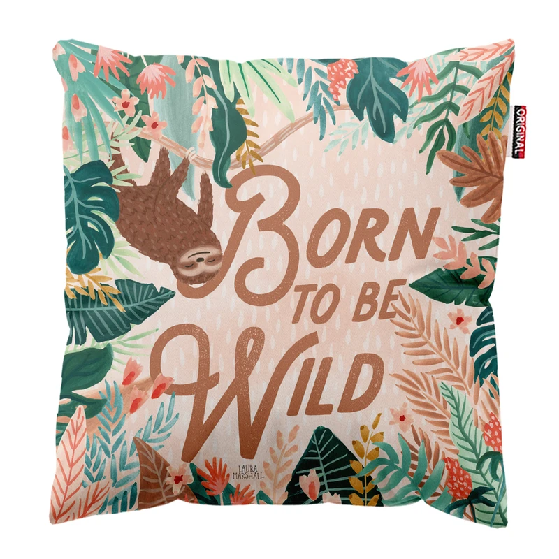 کوسن پاد آفرین مدل بوهو طرح جنگل کد PK402349 سایز 40*40 سانتی متر