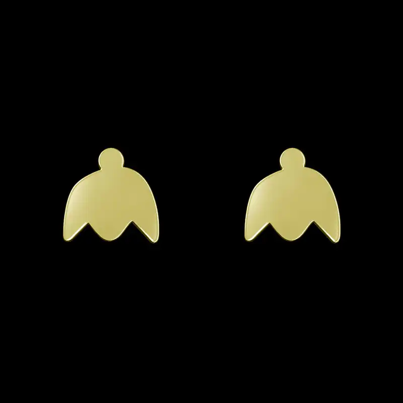 گوشواره طلا 18 عیار زنانه مدوپد مدل هندسی کد GA1-15050