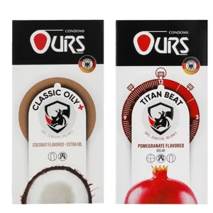 کاندوم تاخیری اورز مدل TITAN BEAT  بسته 12 عددی به همراه کاندوم ساده اورز مدل OILY PLUS بسته 12 عددی