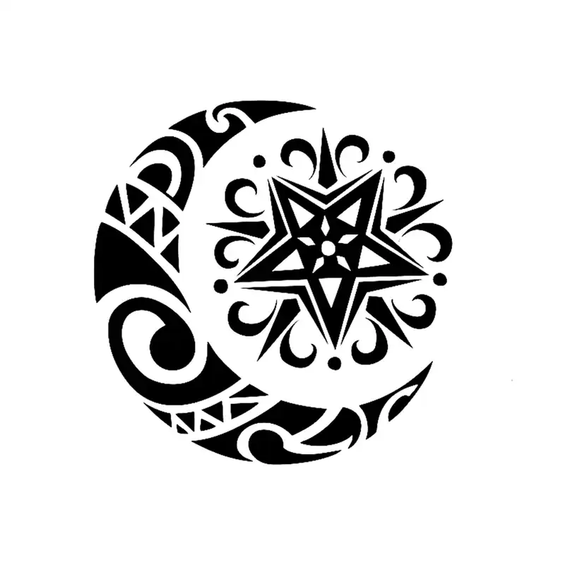 شابلون باتیس آرت طرح ماه و ستاره کد 50-262