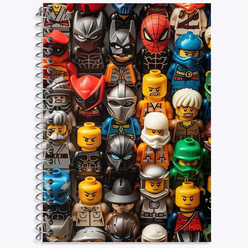 دفتر زبان 50 برگ خندالو مدل سه خط طرح لگو (Lego) کد N2928