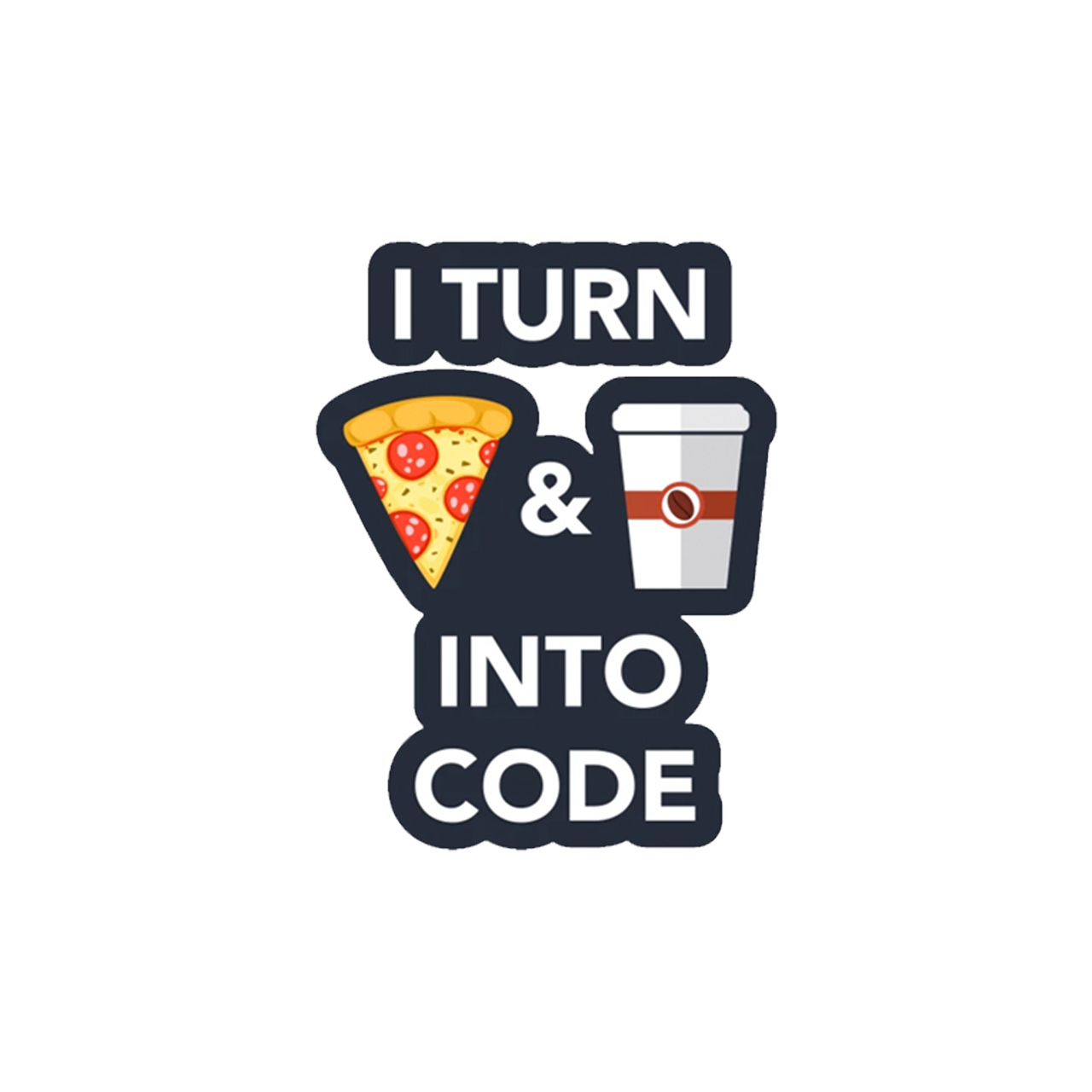استیکر لپ تاپ لولو طرح من پیتزا و قهوه رو به کد تبدیل میکنم کد 312