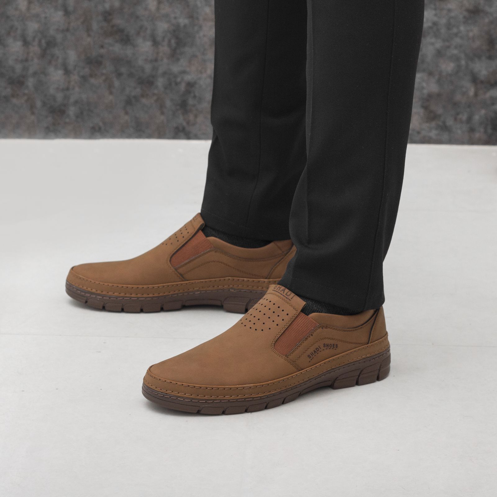 کفش مردانه مدل سهند کد arya رنگ عسلی تیره -  - 6