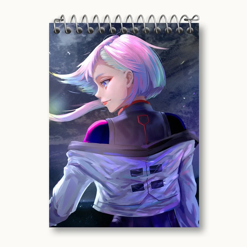 دفتر یادداشت 50 برگ خندالو مدل لوسی انیمه سایبر پانک Cyberpunk کد 22452