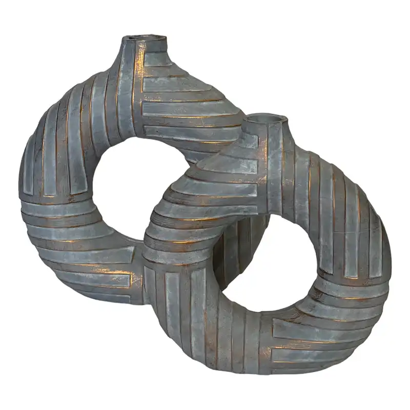 گلدان دکوری طرح دونات کد A38 مجموعه 2 عددی