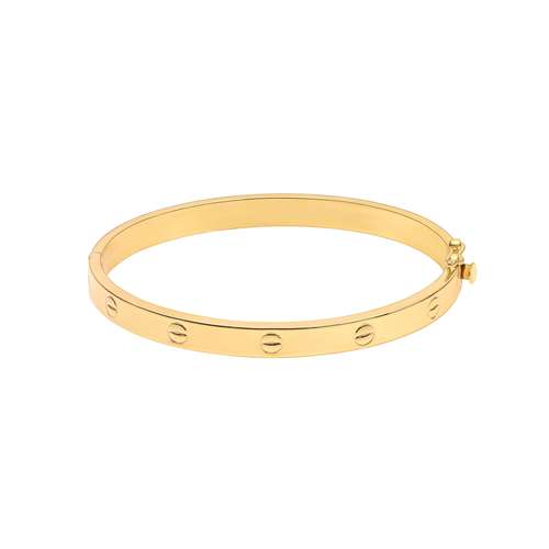 دستبند النگویی طلا 18 عیار زنانه ماوی گالری مدل لاو کارتیه