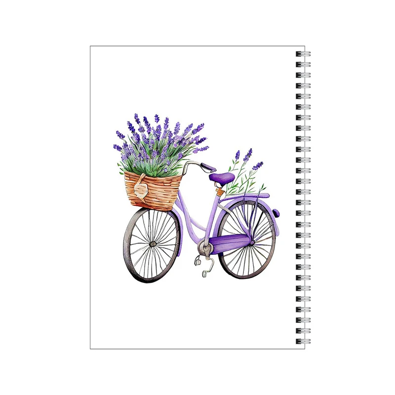 دفتر مشق 100 برگ بامبیلیپ طرح دوچرخه  و گل های لاوندر کد 5610035