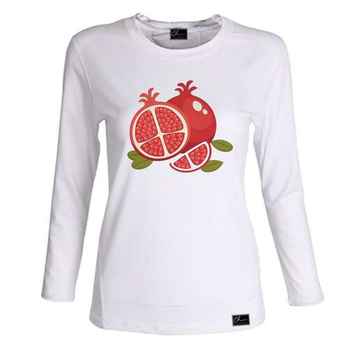 تی شرت آستین بلند زنانه مدل شب یلدا کد B72 رنگ سفید