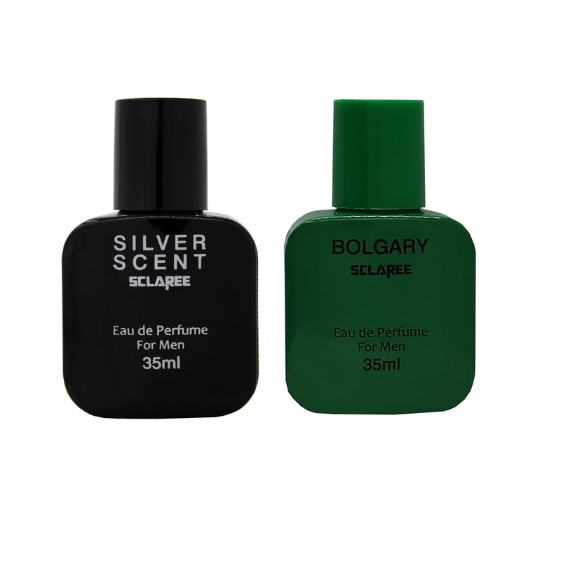عطر جیبی مردانه اسکلاره مدل silver scent حجم 35 میلی لیتر به همراه عطر جیبی مردانه اسکلاره مدل bolgary حجم 35 میلی لیتر
