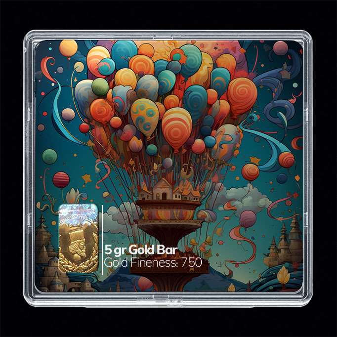 شمش طلا 18 عیار مدوپد مدل بادکنک کد SG10868