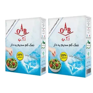 نمک کم سدیم ید دار اُ آ ب - 400 گرم مجموعه 2 عددی