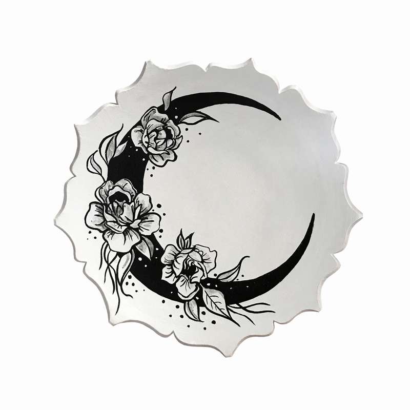 بشقاب دیوارکوب سفالی پاستل گالری مدل ماه