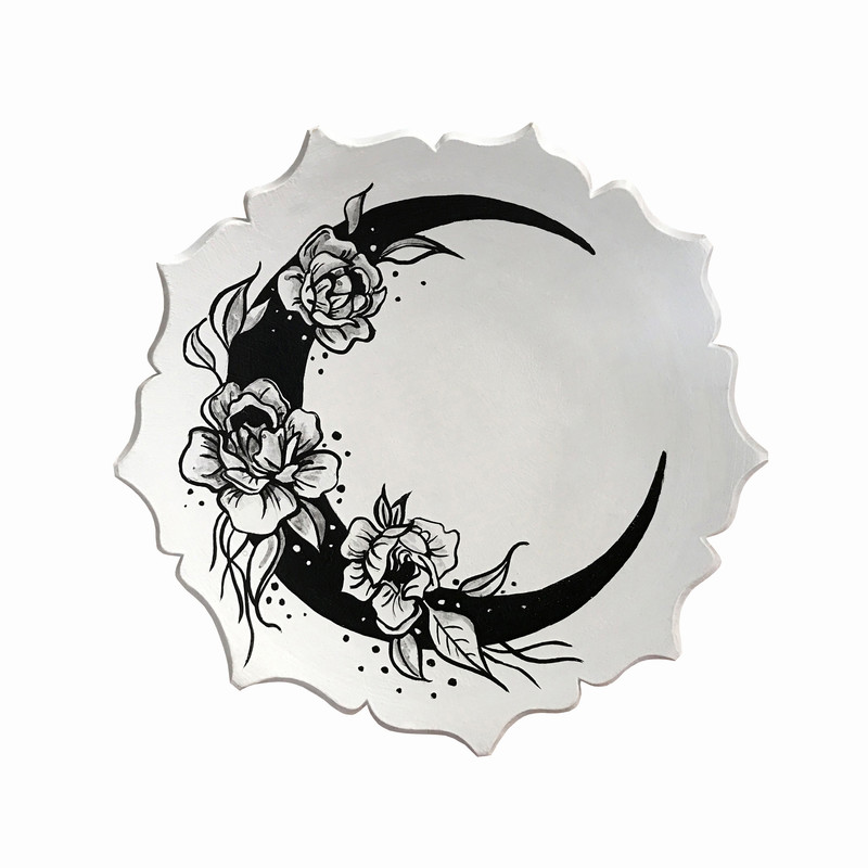 بشقاب دیوارکوب سفالی پاستل گالری مدل ماه