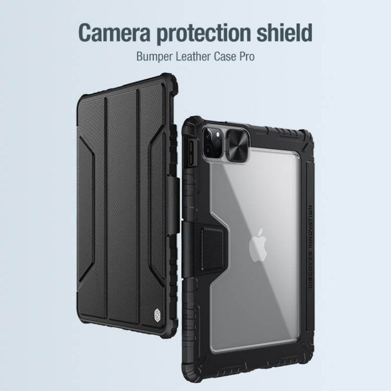 کیف کلاسوری نیلکین مدل Camshield Bumper مناسب برای تبلت اپل iPad Air 11 2024 / Air 10.9 2022 / Air 4 / Air 5 / Air 6 / Air 2020 / Ipad Pro 11 2020 / 2021 / 2022