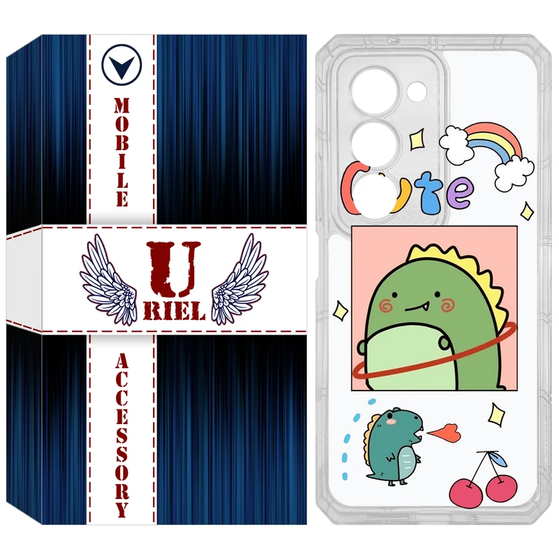 کاور یوریل مدل Clear کد 20 طرح دایناسور مناسب برای گوشی موبایل شیائومی Redmi 15 4G