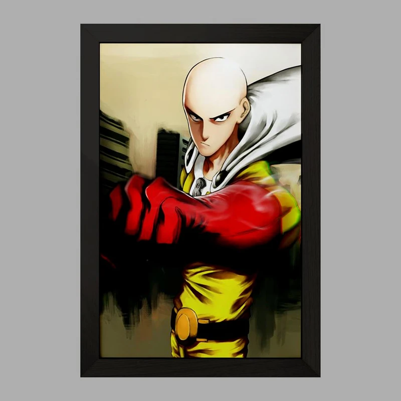 تابلو خندالو مدل سایتاما انیمه مرد تک مشتی One Punch Man  کد 11386