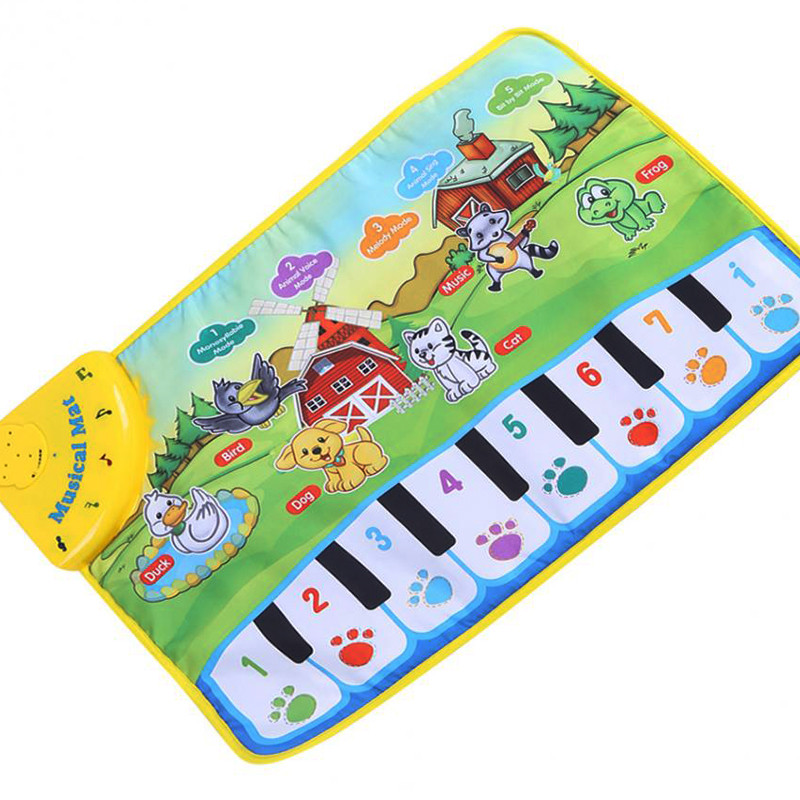بازی آموزشی موزیکال مدل پیانو فرشی طرح حیوانات مزرعه