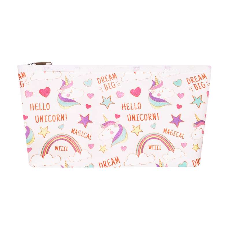 کیف لوازم آرایش زنانه طرح یونیکورن و رنگین کمان مدل MCA260528