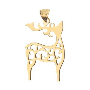 آویز گردنبند طلا 18 عیار زنانه قیراط طرح گوزن کد GH4688