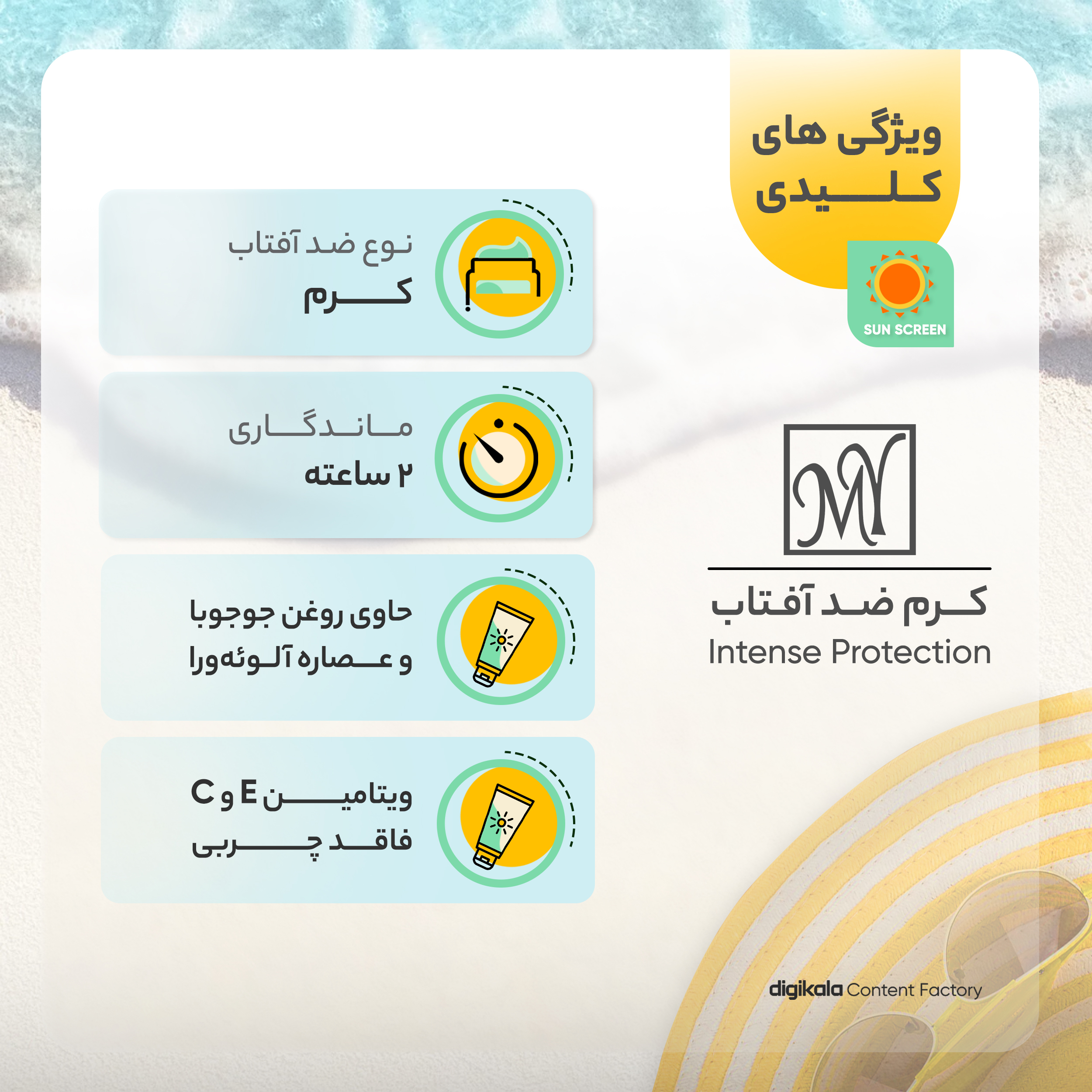 کرم ضد آفتاب بدون رنگ مای SPF30 مدل Intense Protection محافظ UVA ،UVB، مناسب پوستهای مختلط و چرب حجم 50 میلی گرم