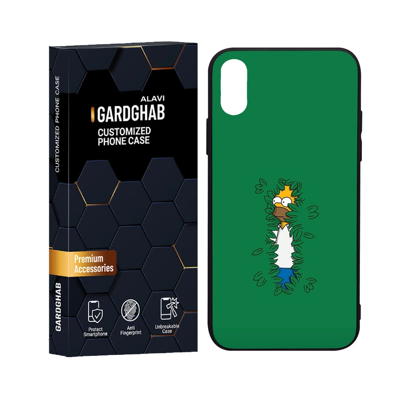 کاور گارد قاب علوی مدل دورژله ای پشت گلس فانتزی مناسب برای گوشی موبایل اپل iPhone X/XS