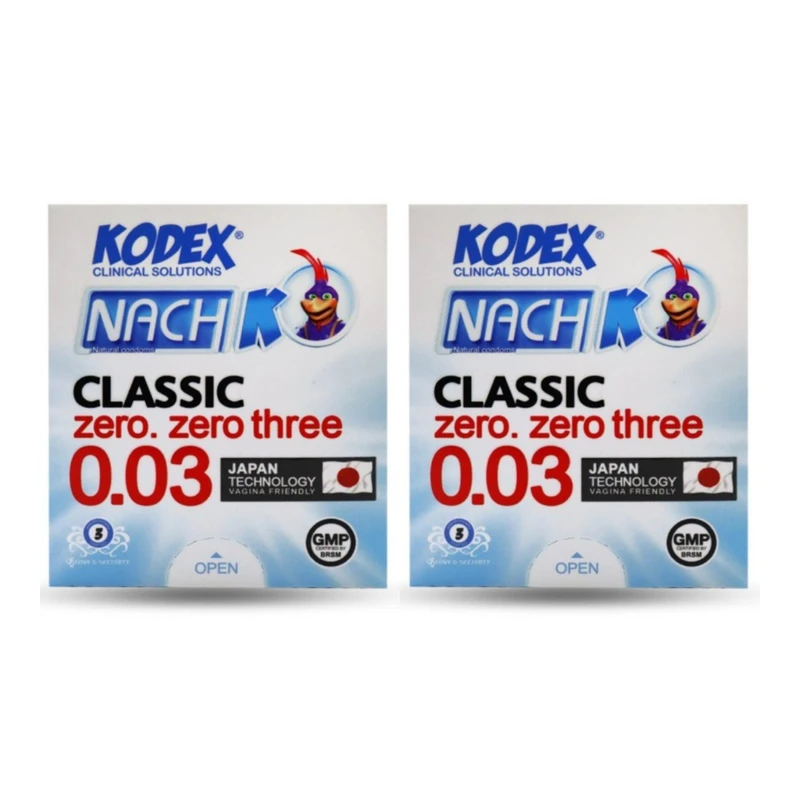 کاندوم کلاسیک ناچ کدکس مدل 03 دو بسته 3 عددی