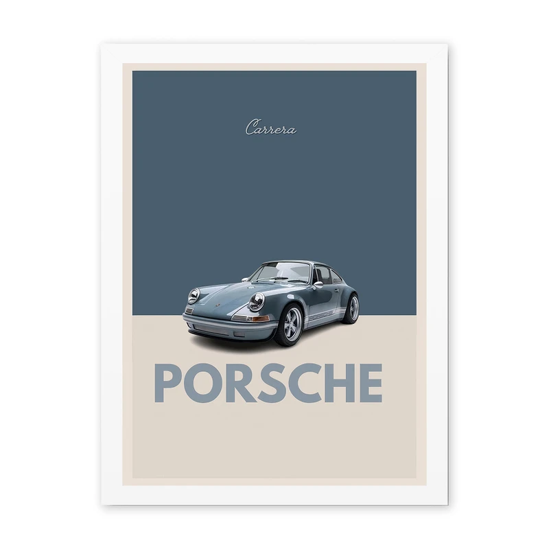 تابلو مدل دکوراتیو طرح ماشین پورشه کد 1132 فریم سفید