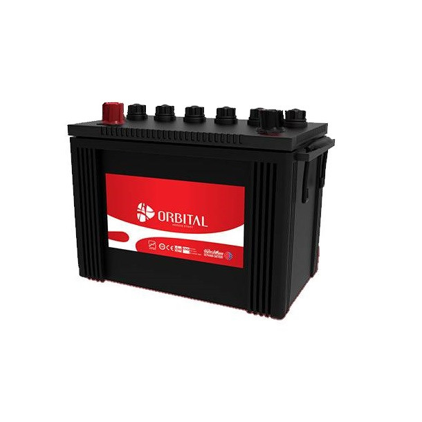 باتری اسیدی خودرو سپاهان باطری مدل پایه بلند و قطب مخالف اوربیتال وان 60 آمپر