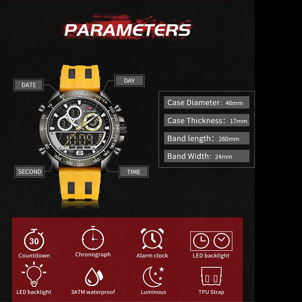 ساعت مچی عقربهای مردانه نیوی فورس مدل 9188TYL ساعت مچی عقربهای مردانه نیوی فورس مدل 9188TYL